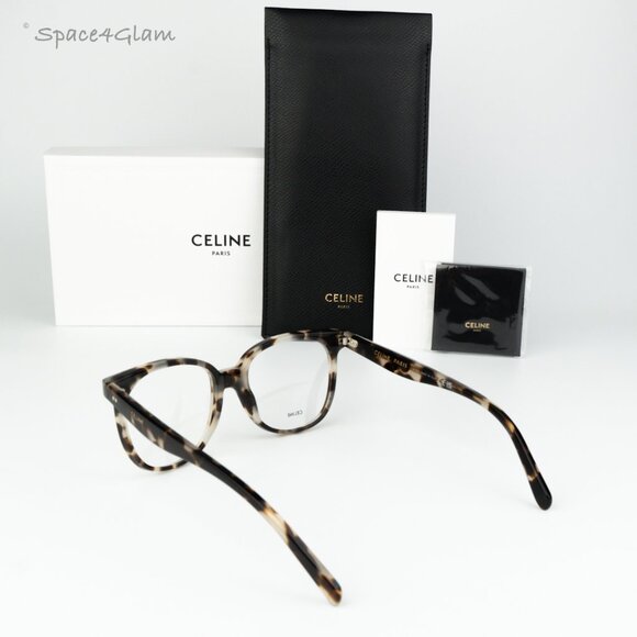 BRAND NEW Celine CL5010IN 055 White Vintage Havana Demo Square Women Eyeglasses - Picture 1 of 7